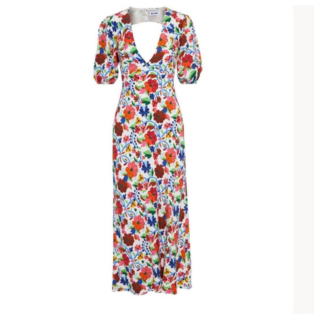Rixo Steph Dress Otomi Mexican Embroidery Print